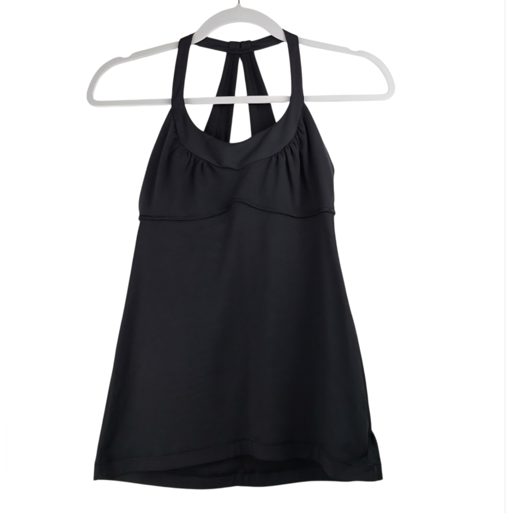 Lululemon Athletica Practice Daily Black Tank Top Women's Size 4 Yoga Activewear